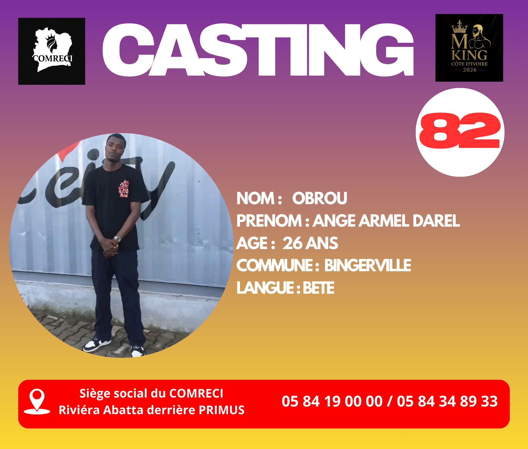 OBROU ANGE ARMEL DAREL