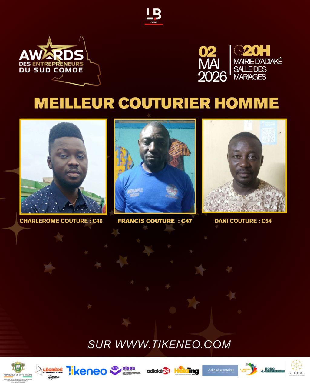 MEILLEUR COUTURIER HOMME