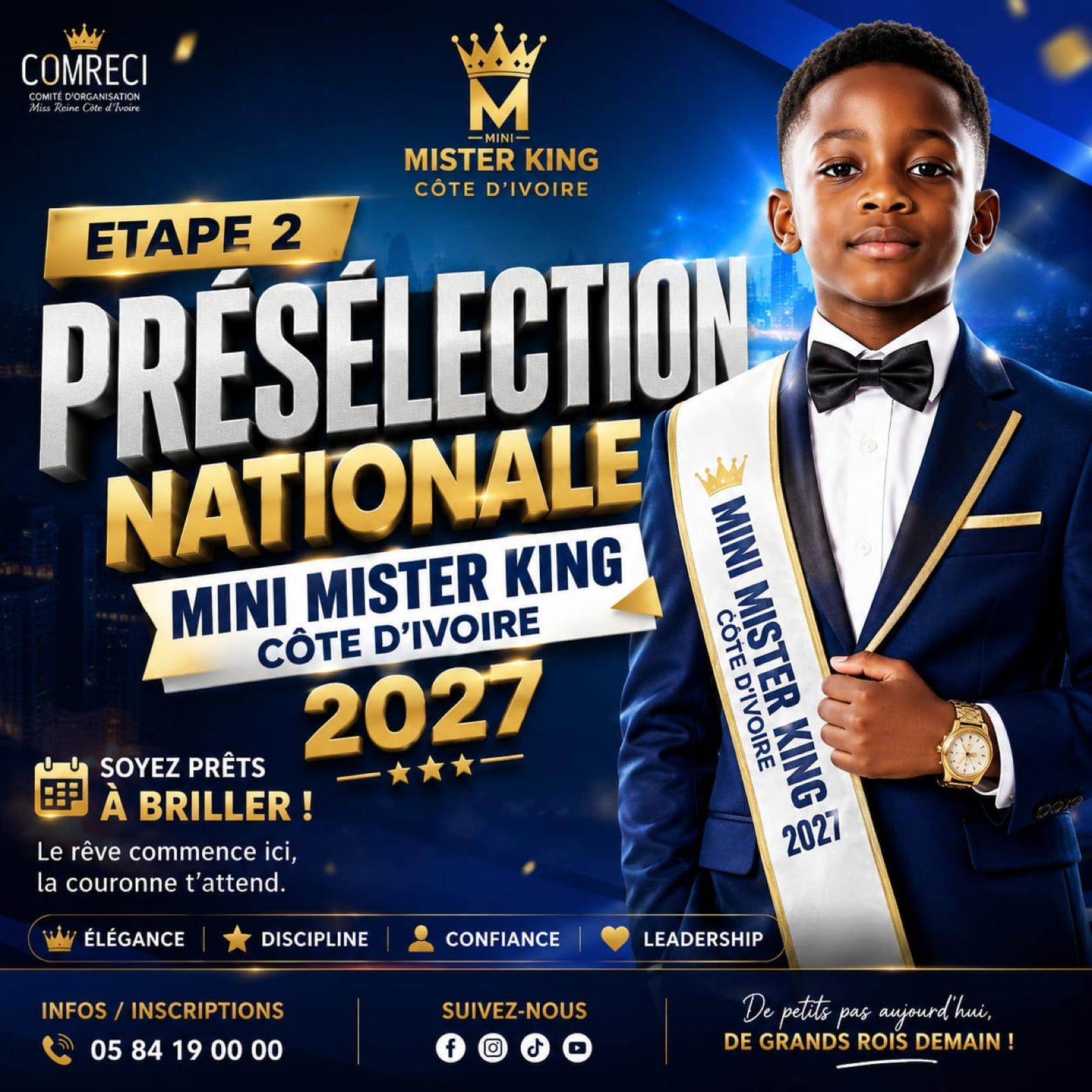 MINI MISTER KING Côte d'Ivoire 2027 — Étape 2 Présélection Nationale