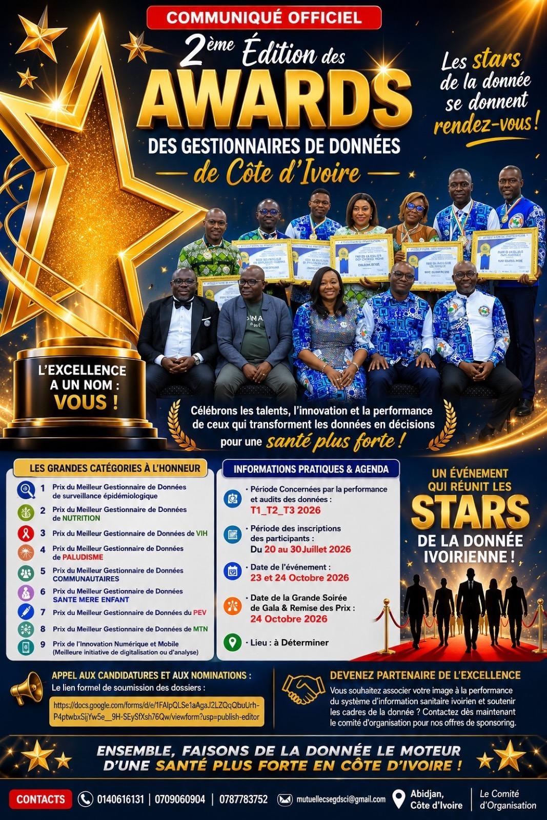 2ème Édition des Awards des Gestionnaires de Données de Côte d’Ivoire